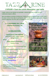 Cours de cuisine Marocaine @ Association Tazzarine | Plan-les-Ouates | Geneva | Switzerland