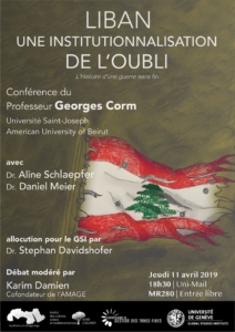 Georges Corm - Liban: une Institutionnalisation de l'oubli @ Université de Genève - UniMail salle MR280