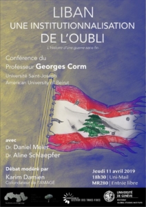 Georges Corm - Liban: une Institutionnalisation de l'oubli @ Université de Genève - UniMail salle MR280
