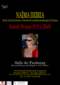 La grande Diva de la chanson Algérienne : Naima Dziria à Genève @ salle du Faubourg à Genève | Genève | Genève | Suisse